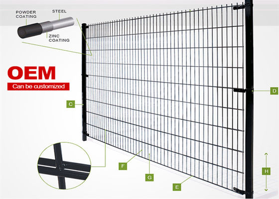 Ogrodzenie z podwójnej smyczki 6/5/6 mm ze stali niskowęglowej 50x200 mm siatka
